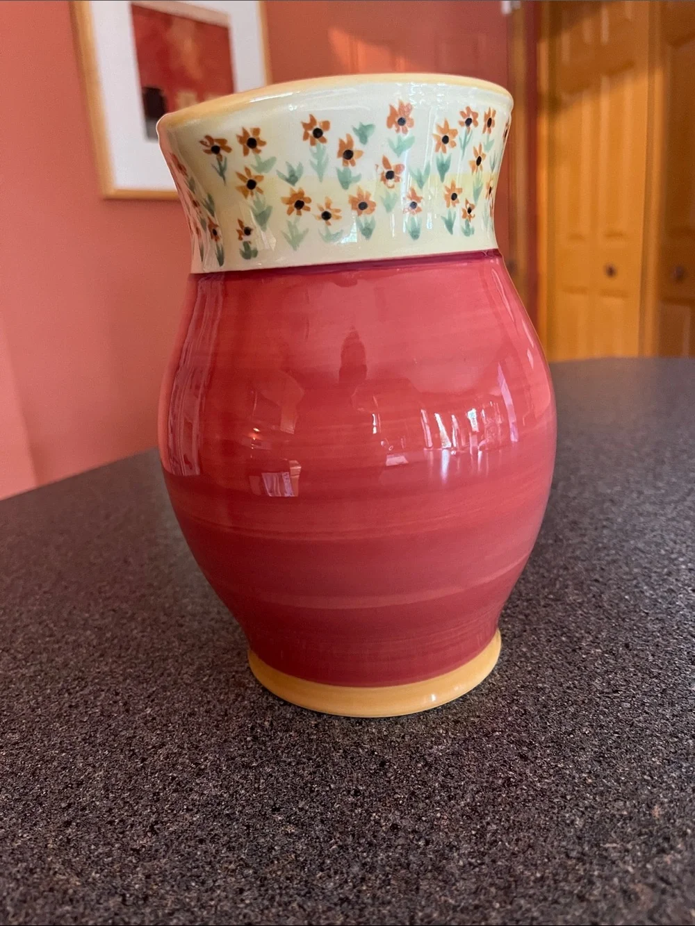 Pfaltzgraff Pitcher from secrets of Pistoulet Ceramic Piece with Maker's Mark